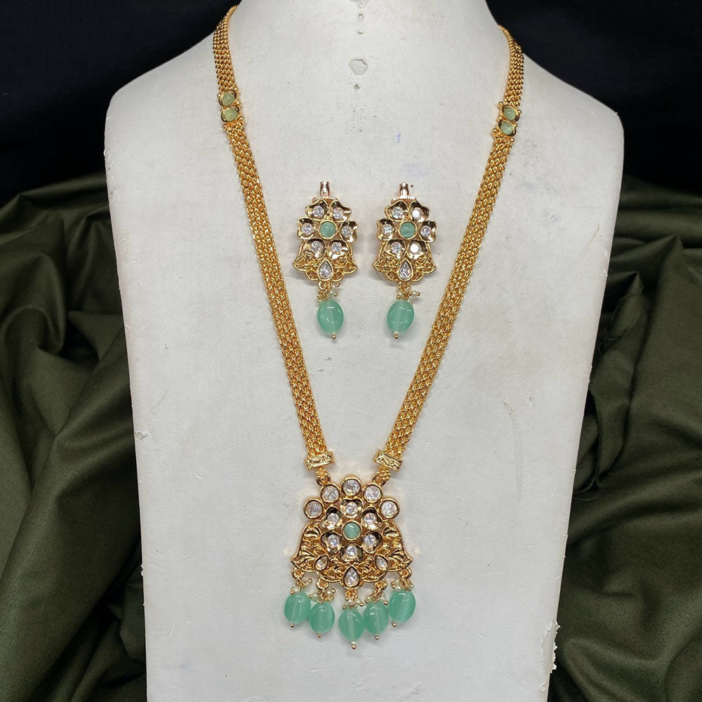 Royal Kundan Jewellery Trendy Polki Kundan Stone And Beads Necklace Set