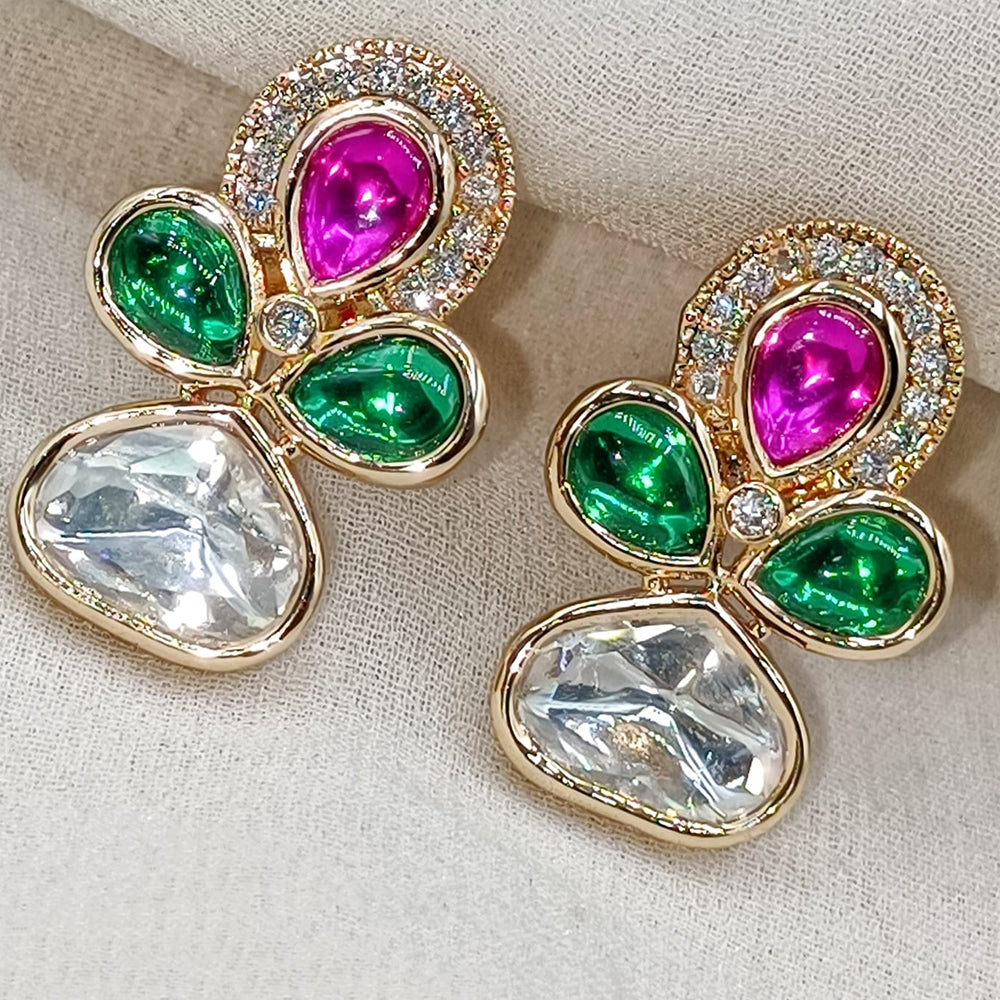 Royal Kundan Jewellery Designer Polki Kundan Stone Dangler Earrings