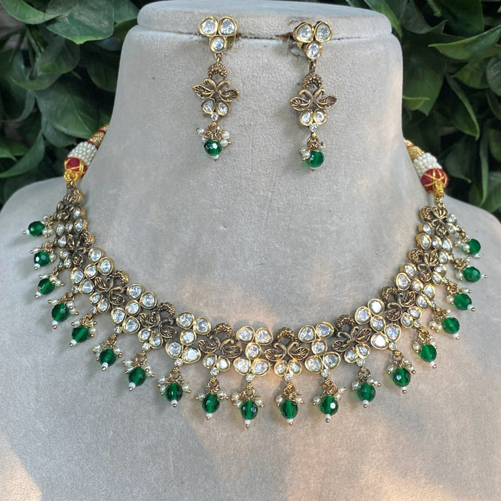 Royal Kundan Jewellery Polki Kundan Stone And Pearl Necklace Set