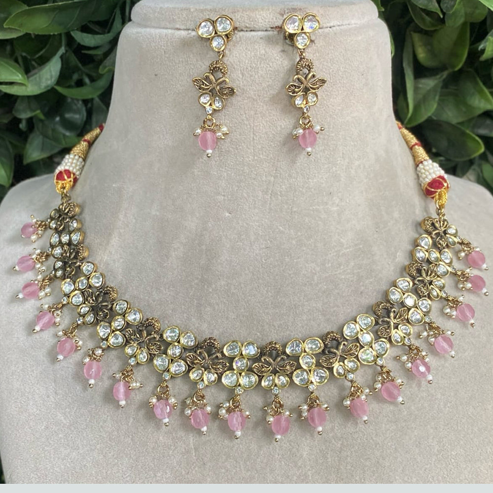 Royal Kundan Jewellery Polki Kundan Stone And Pearl Necklace Set