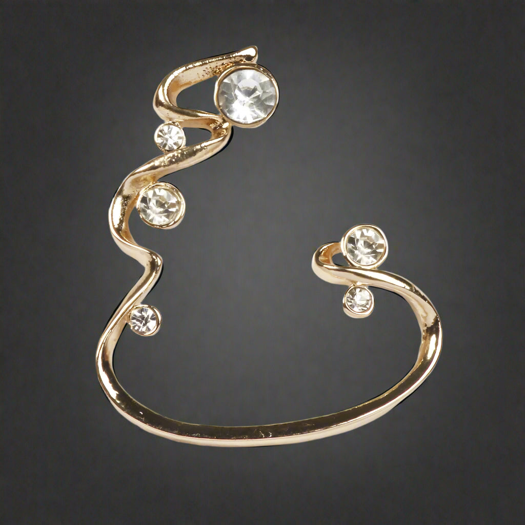 Hania Jewels Gold Plated Austrain Stone Earcuff Earrings