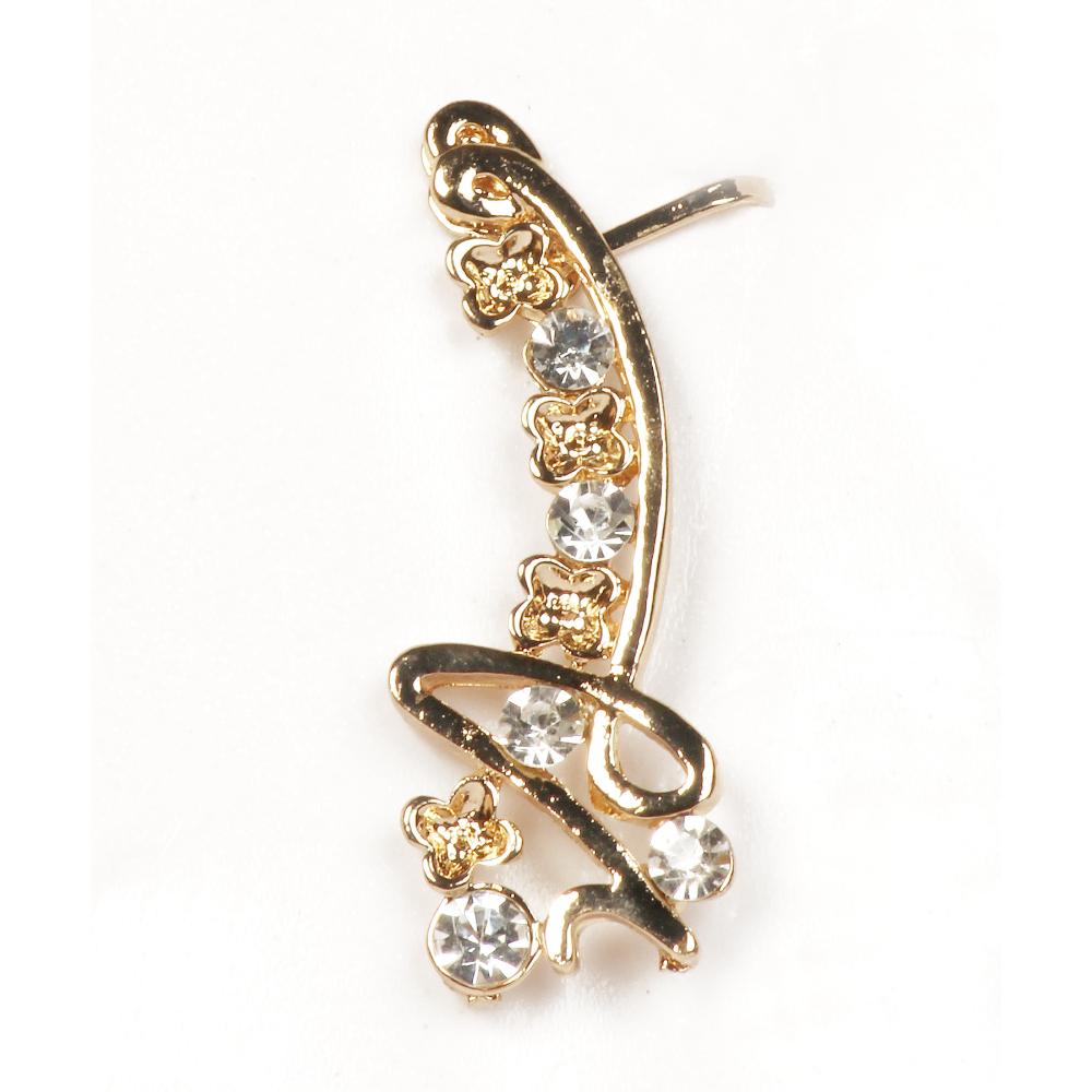 Hania Jewels Gold Plated Austrain Stone Earcuff Earrings