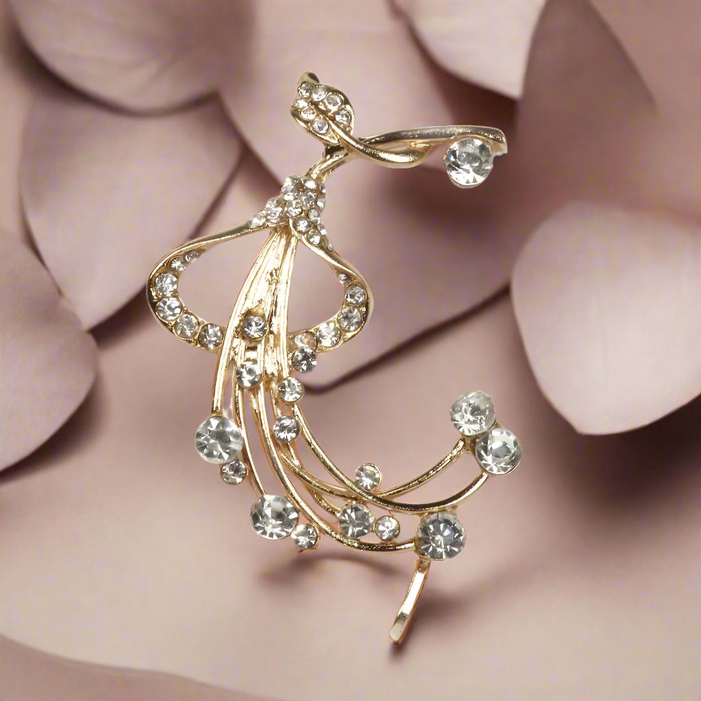 Hania Jewels Gold Plated Austrain Stone Earcuff Earrings