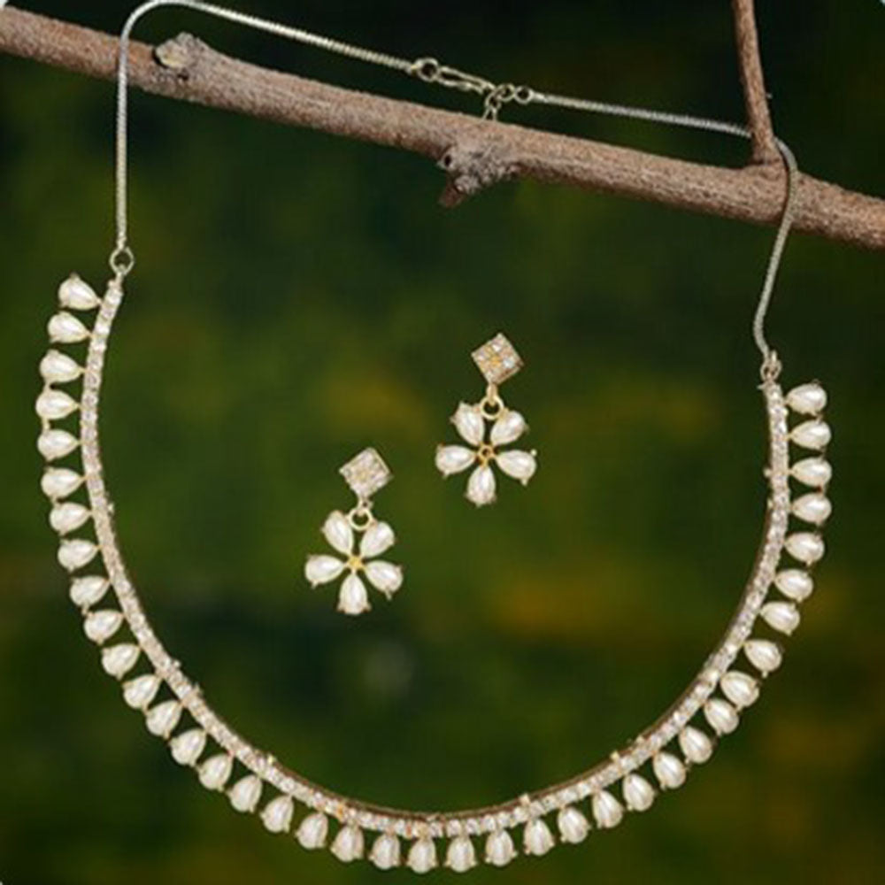 Beeji Creations Gold Plated Crystal Stone Necklace Set