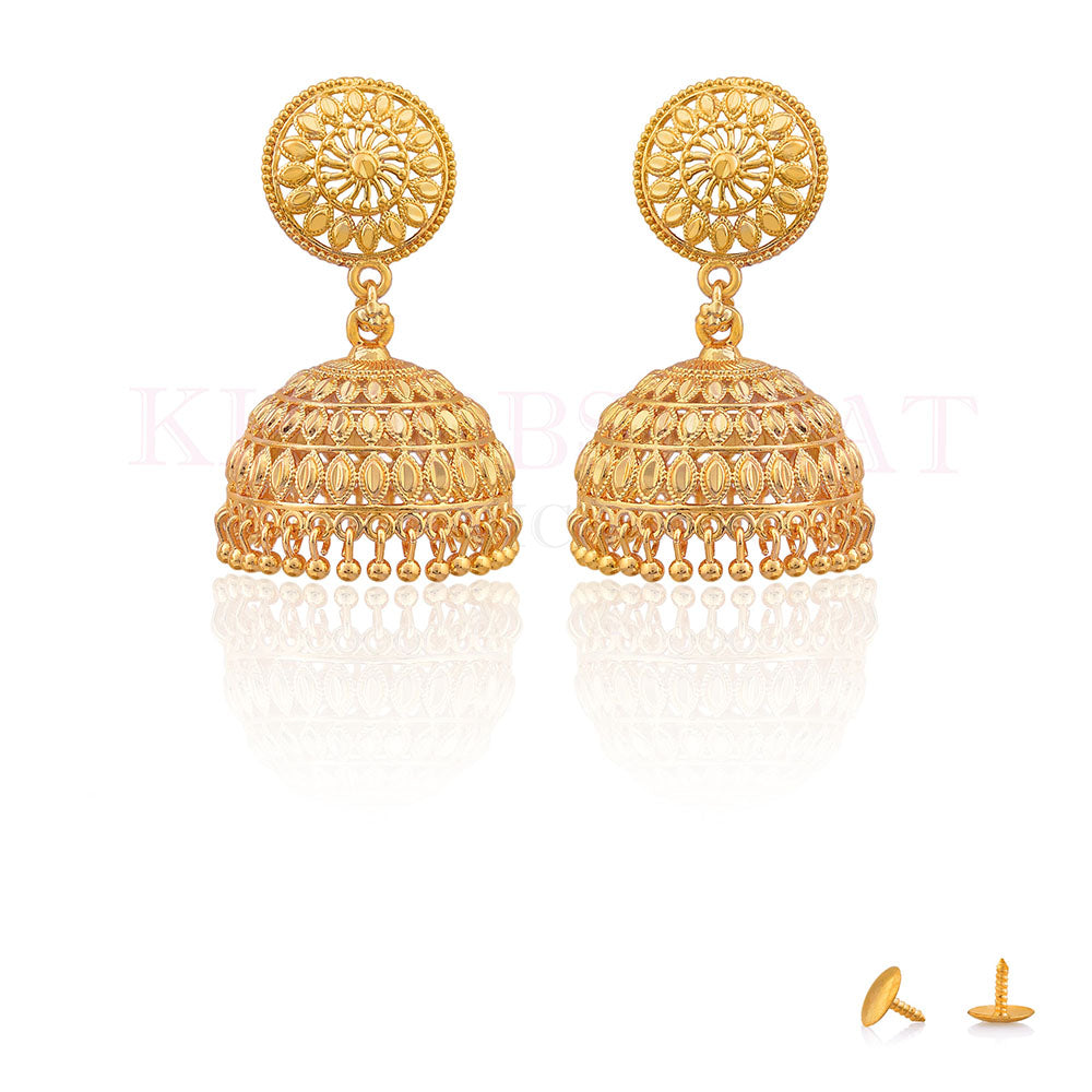Dariyalal Sales Gold Plated Jhumki Earrings