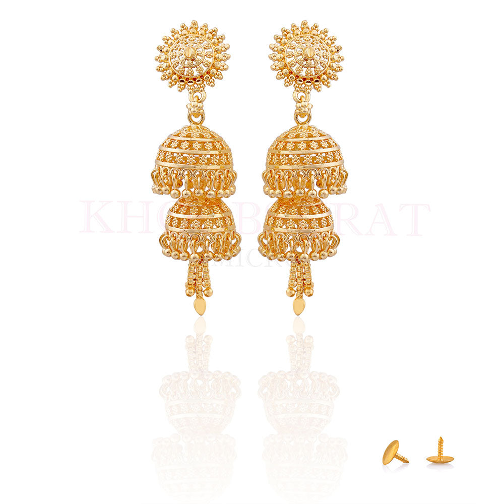Dariyalal Sales Gold Plated Jhumki Earrings