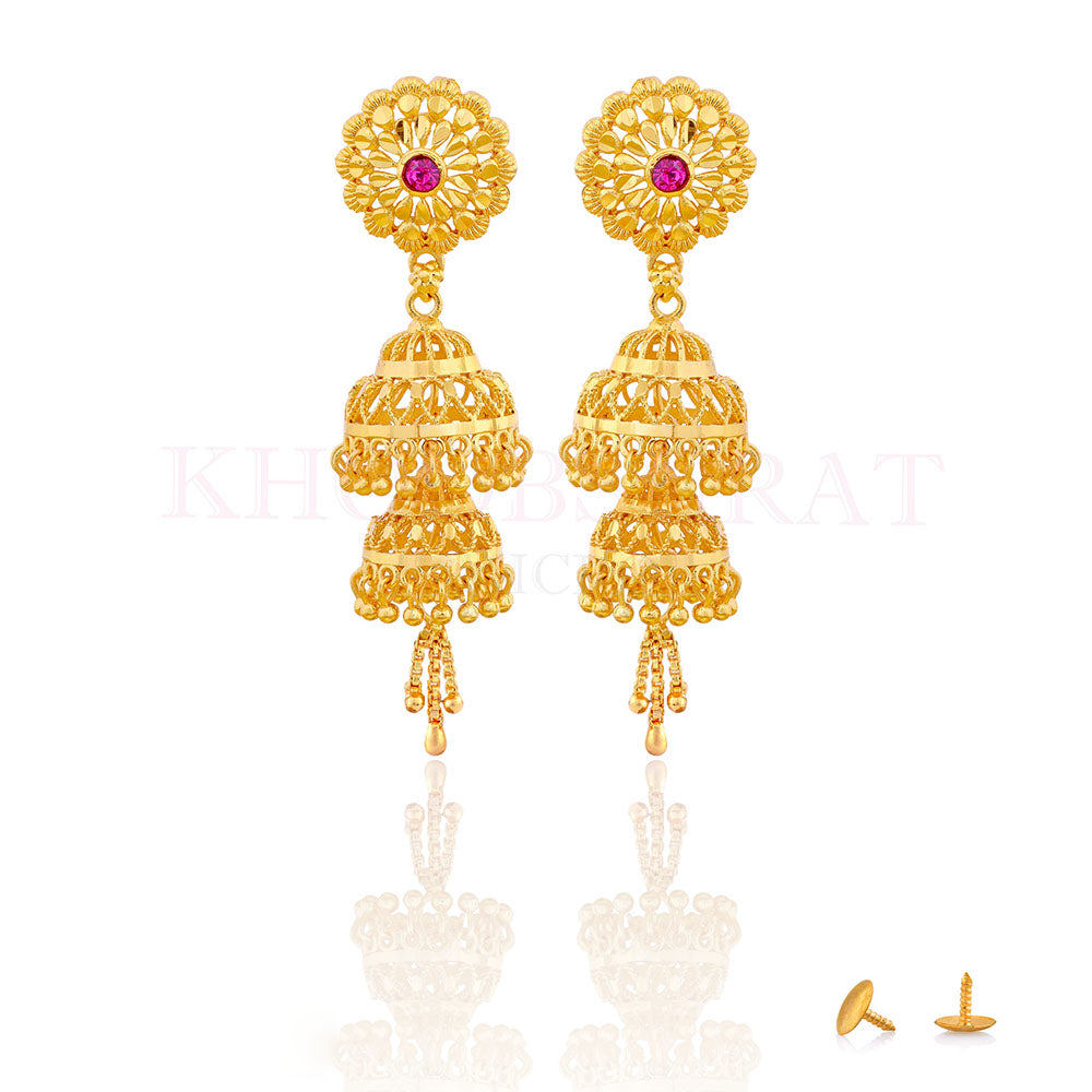 Dariyalal Sales Gold Plated Jhumki Earrings