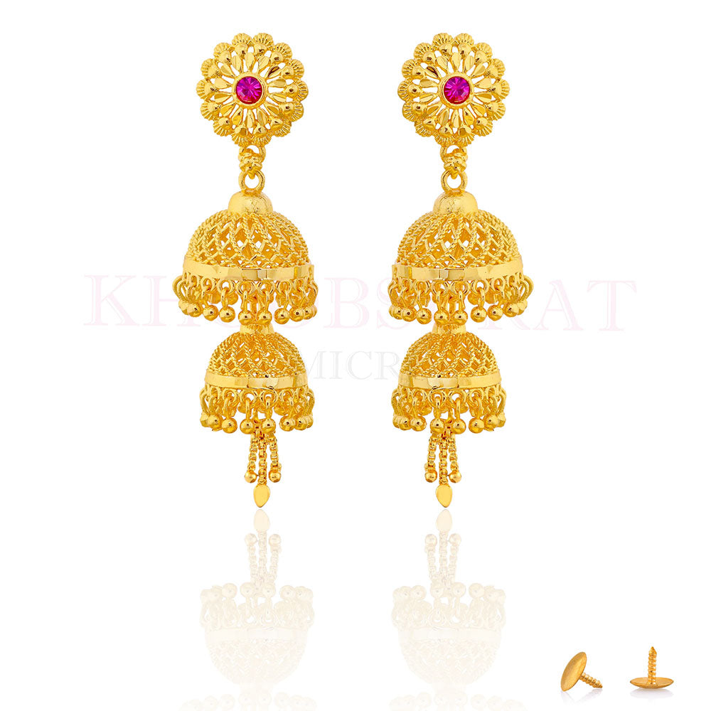 Dariyalal Sales Gold Plated Jhumki Earrings