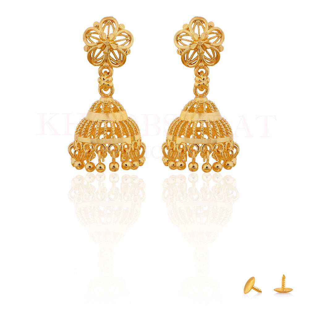 Dariyalal Sales Gold Plated Jhumki Earrings