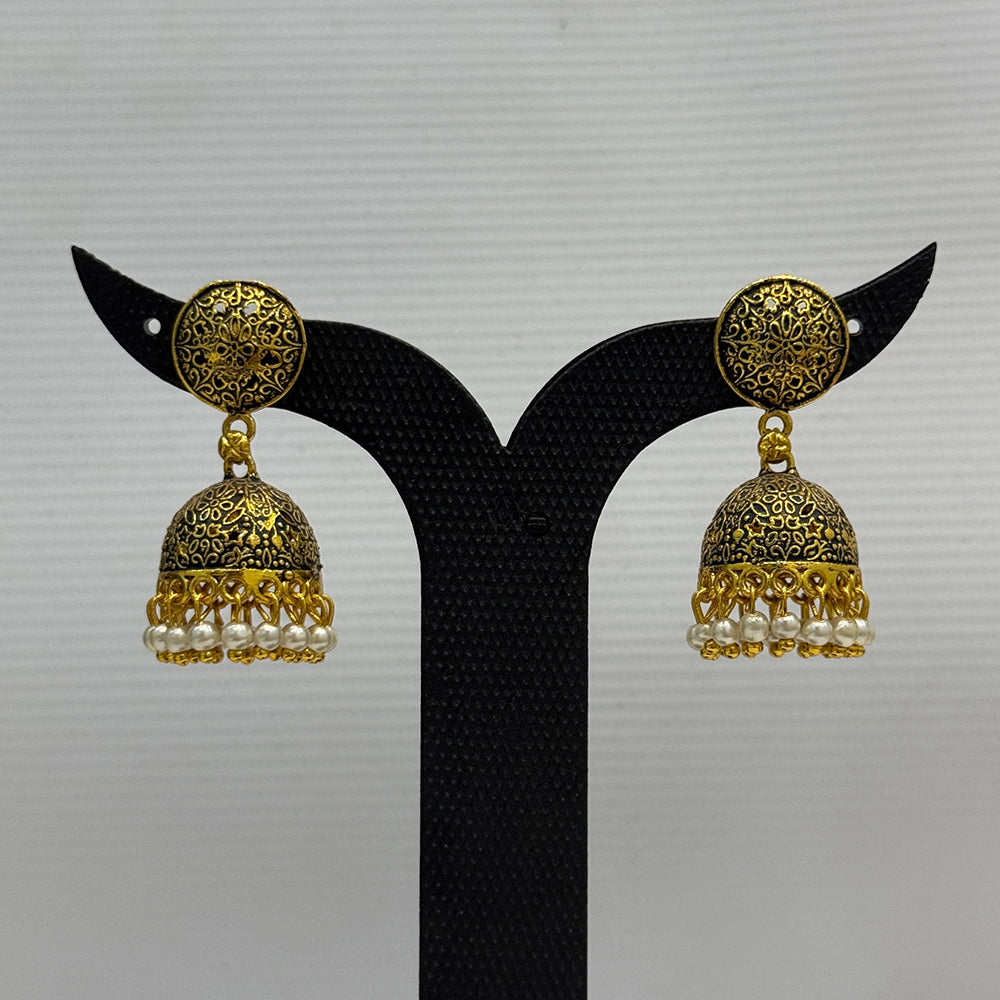 Dariyalal Sales Gold Plated Pearl Jhumki Earrings
