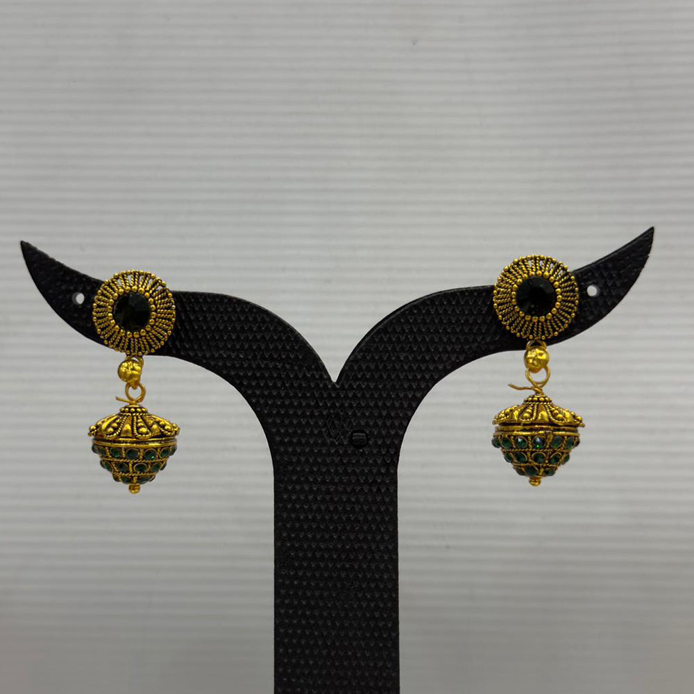 Dariyalal Sales Royal Pota Stone And Pearl Ethnic Jhumki Earrings (Pack of 12 & 24)