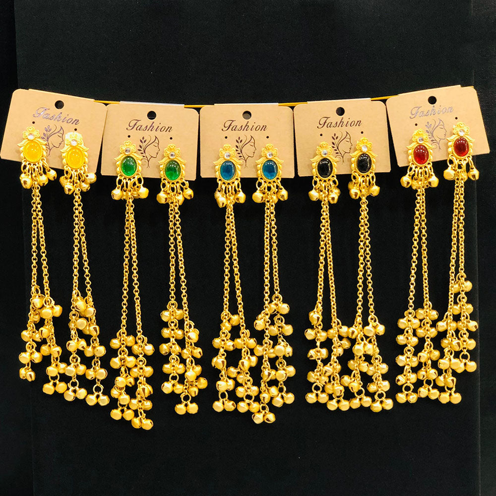 VM Imitation Look Kashmiri Pota Stone Kashmiri Ghungroo Dangler Earrings