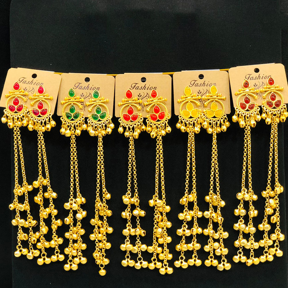 VM Imitation Look Kashmiri Pota Stone Kashmiri Ghungroo Dangler Earrings