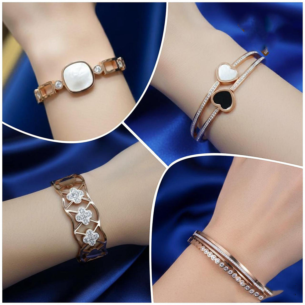 VM Imitation Delicate Austrian Stone Adjustable Bracelet (Assorted Desing) ( Pack of 12)