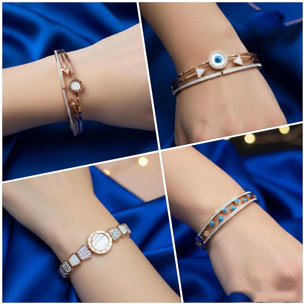 VM Imitation Delicate Austrian Stone Adjustable Bracelet (Assorted Desing) ( Pack of 12)