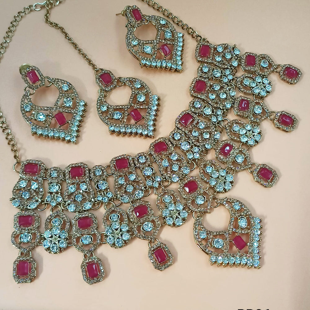 NAFJ Gold Plated Austrian Stone Necklace Set