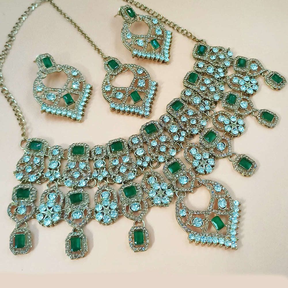 NAFJ Gold Plated Austrian Stone Necklace Set