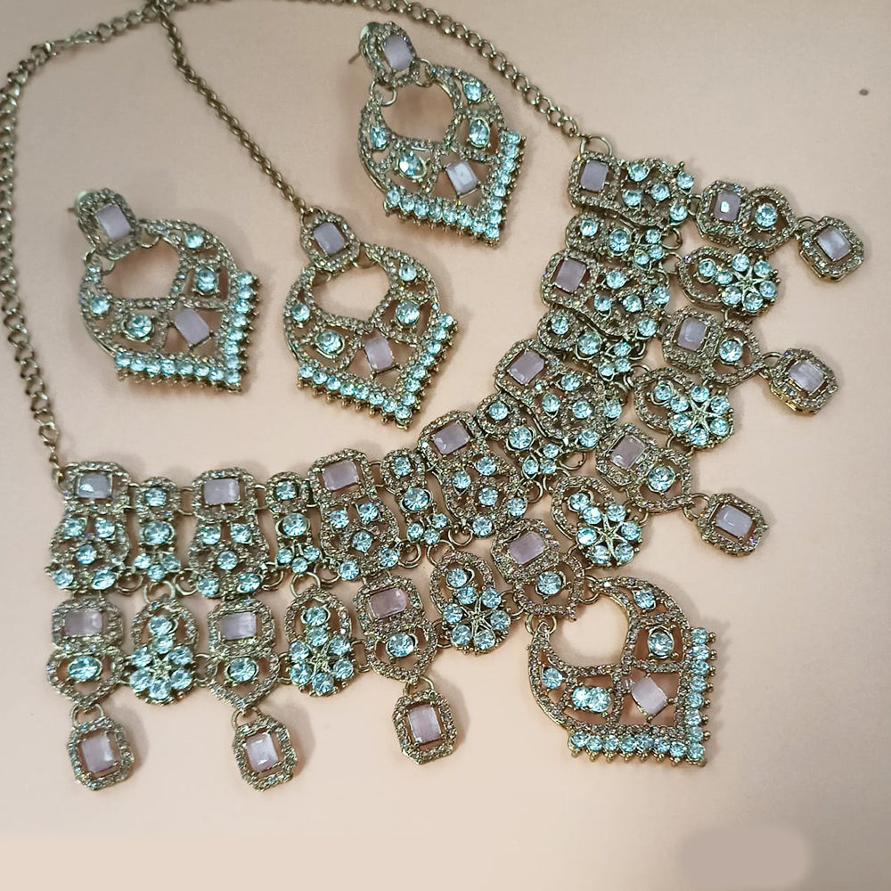 NAFJ Gold Plated Austrian Stone Necklace Set