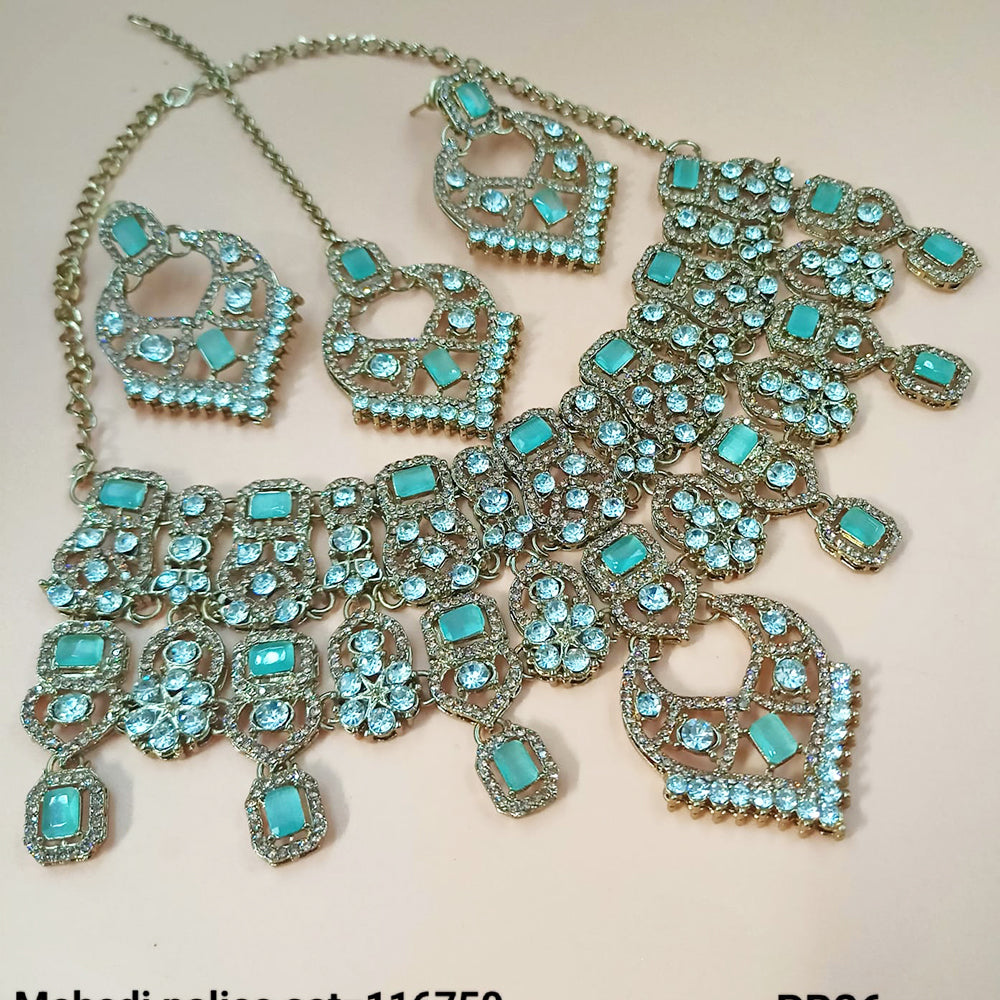 NAFJ Gold Plated Austrian Stone Necklace Set