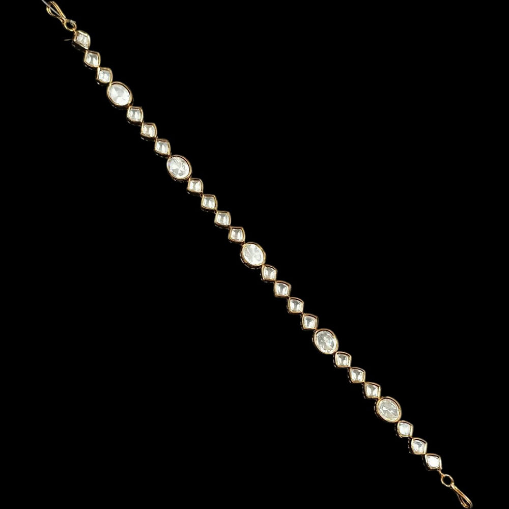 NAFJ Gold Plated Polki Kundan Stone Sheeshphool