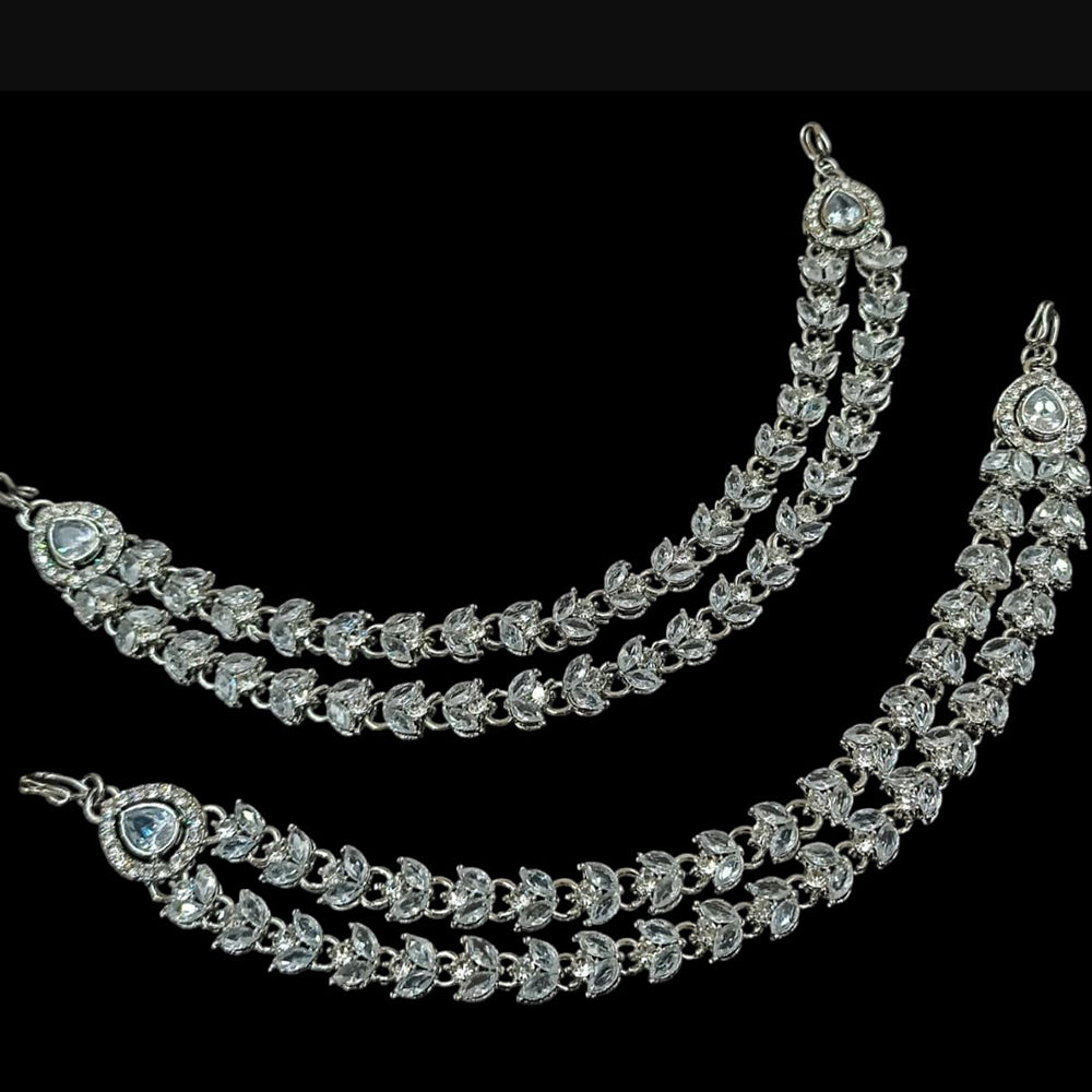 NAFJ Elegant Silver Plated Crystal Stone Kanchain