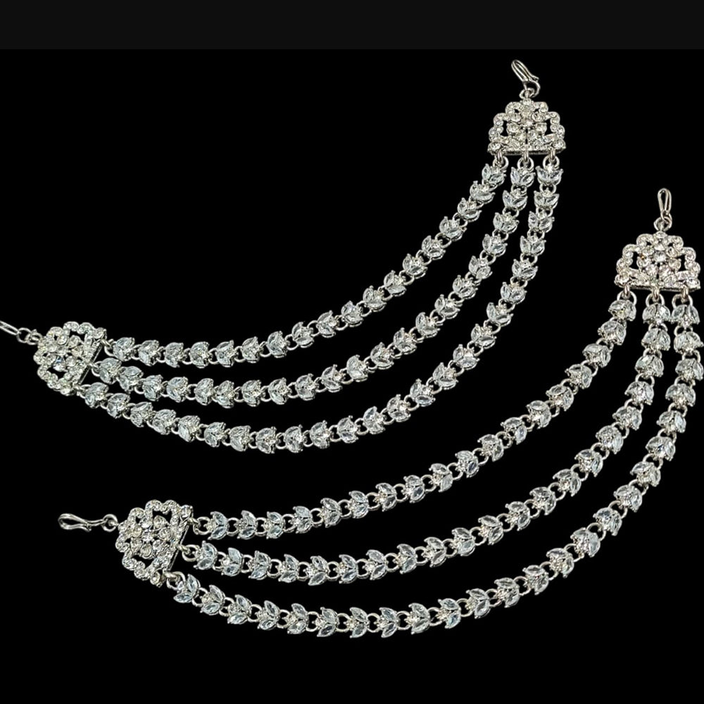 NAFJ Elegant Silver Plated Crystal Stone Kanchain