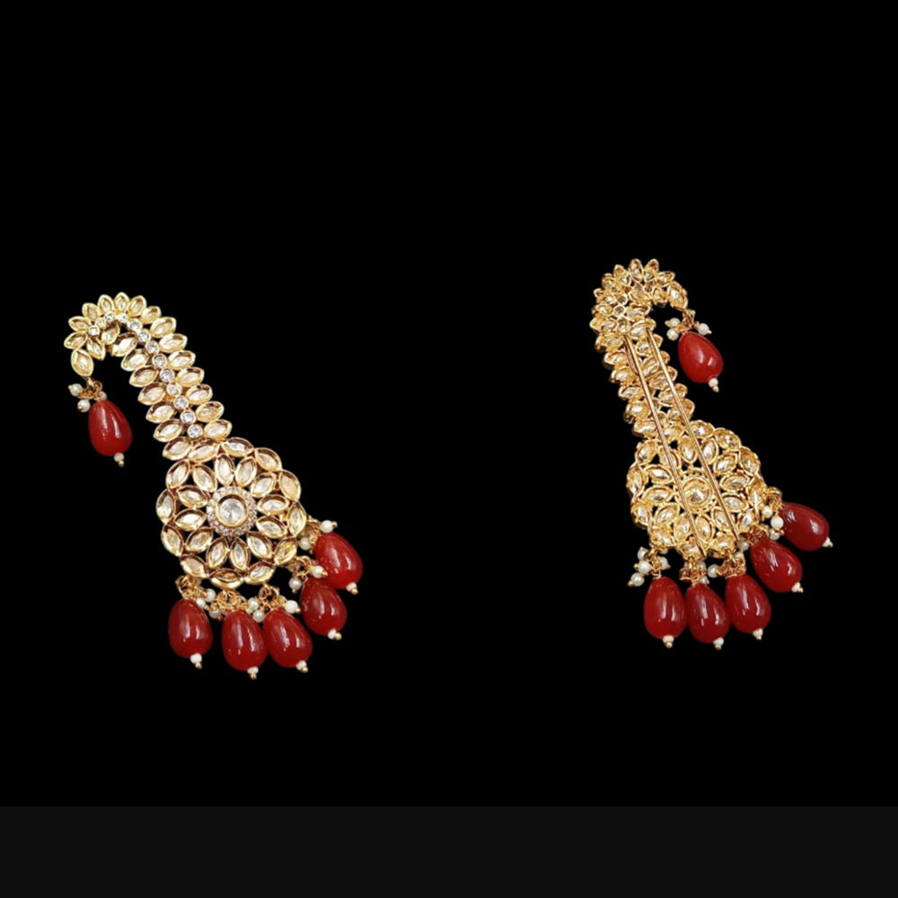 NAFJ Regal Spark Gold Plated Crystal Stone Brooch for Pheta / Saafa / Kalangi