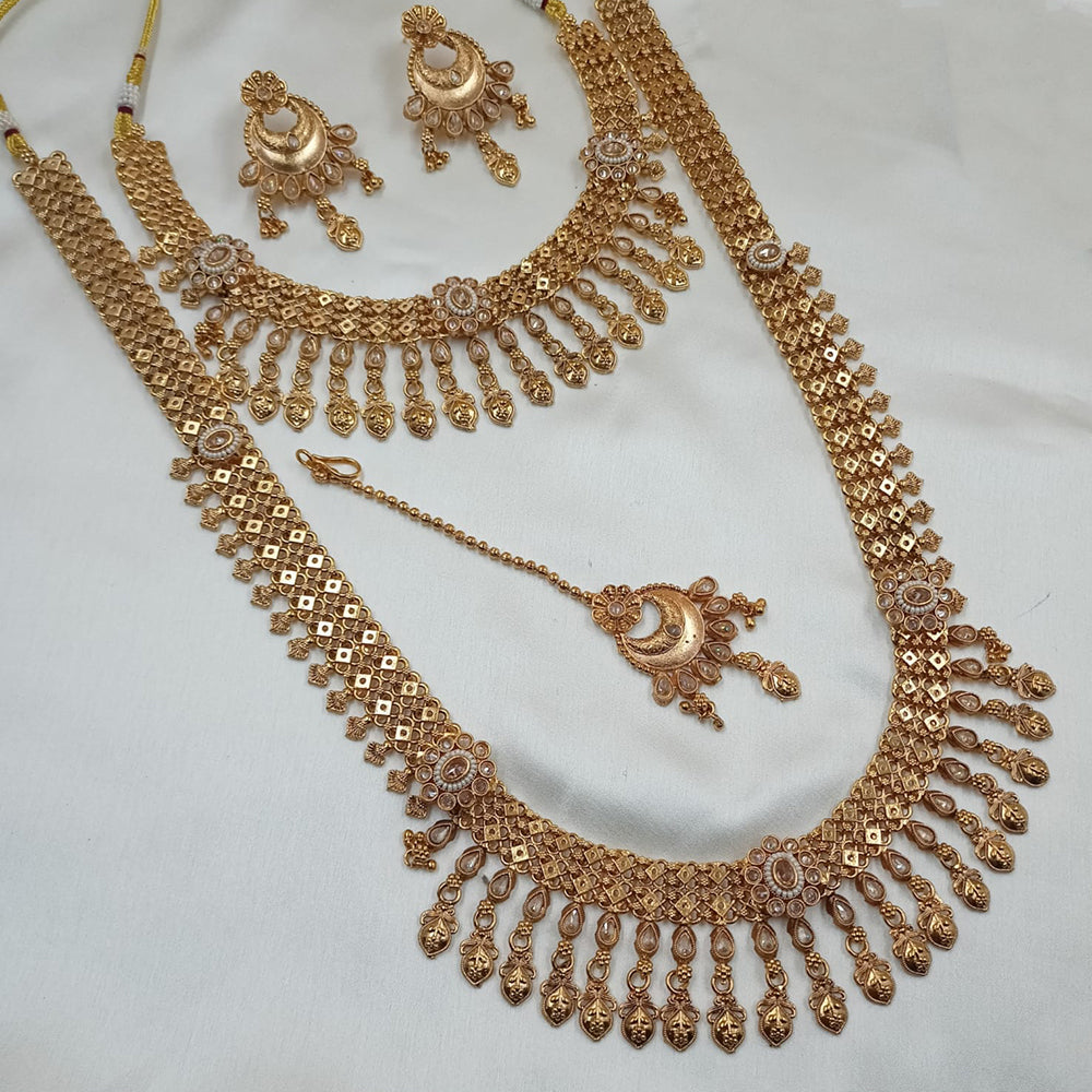 NAFJ Gold Plated Pota Stone Necklace Combo