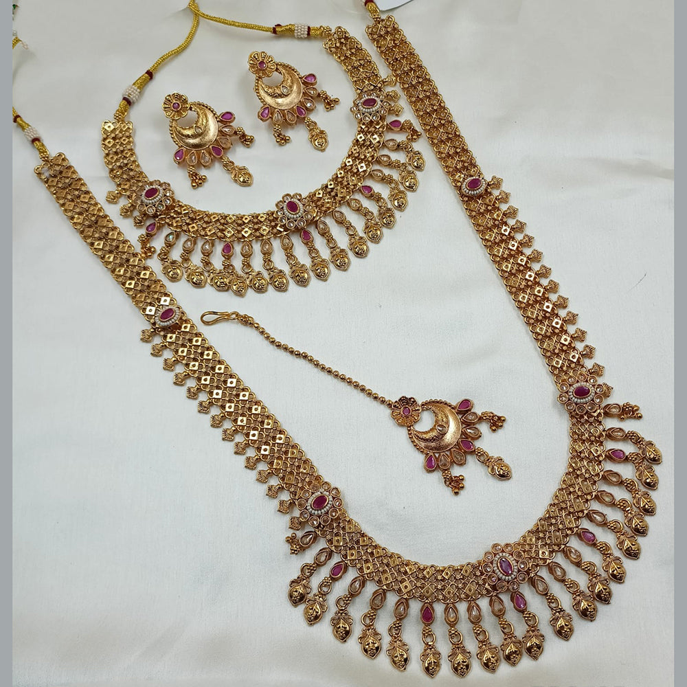 NAFJ Gold Plated Pota Stone Necklace Combo