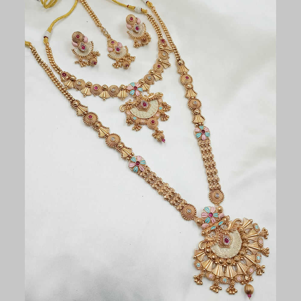NAFJ Gold Plated Pota Stone Necklace Combo