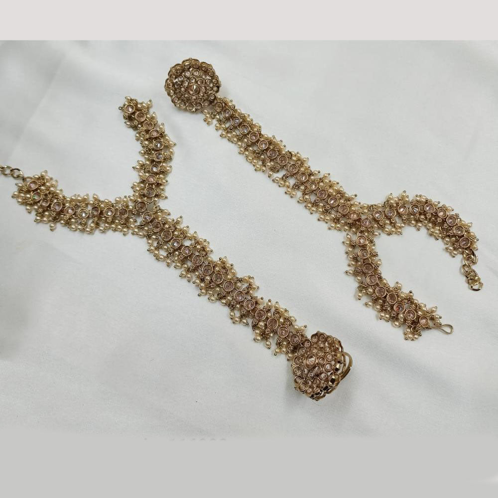 NAFJ Gold Plated Crystal Stone Hand Harness