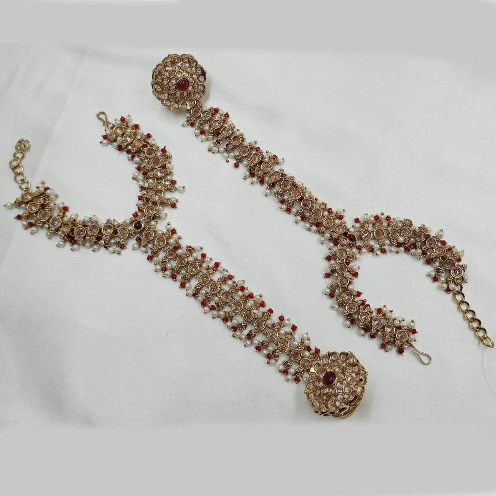 NAFJ Gold Plated Crystal Stone Hand Harness