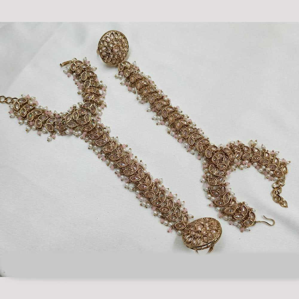 NAFJ Gold Plated Crystal Stone Hand Harness