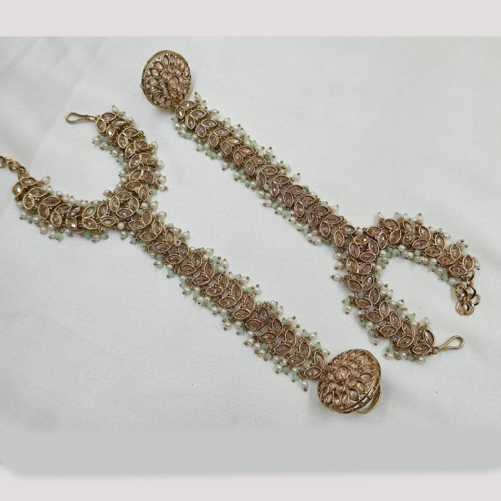 NAFJ Gold Plated Crystal Stone Hand Harness