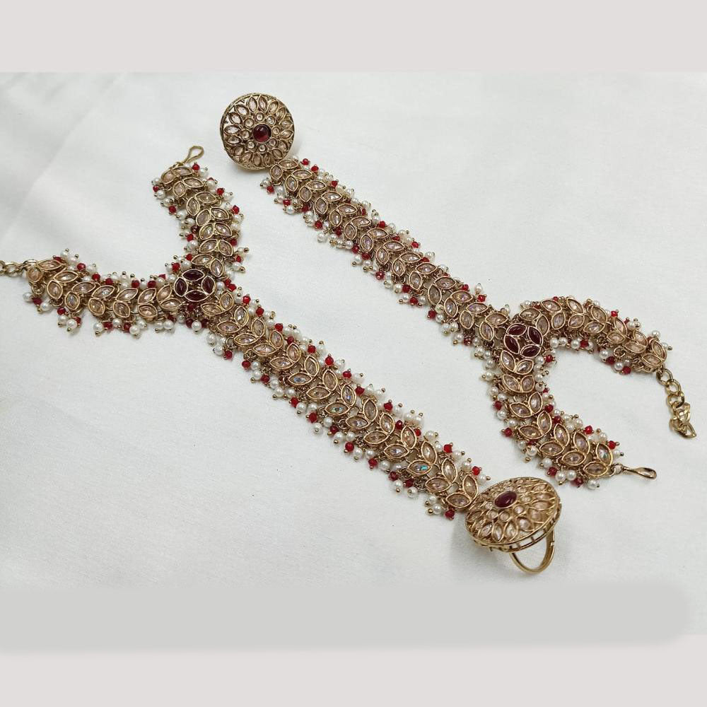 NAFJ Gold Plated Crystal Stone Hand Harness