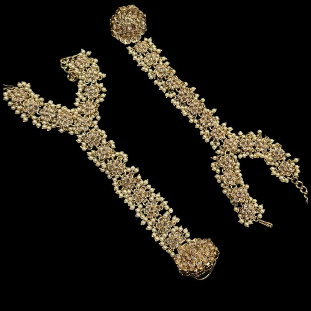 NAFJ Gold Plated Crystal Stone Hand Harness