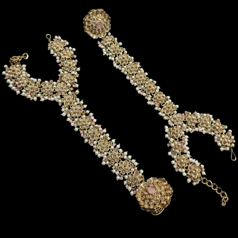 NAFJ Gold Plated Crystal Stone Hand Harness
