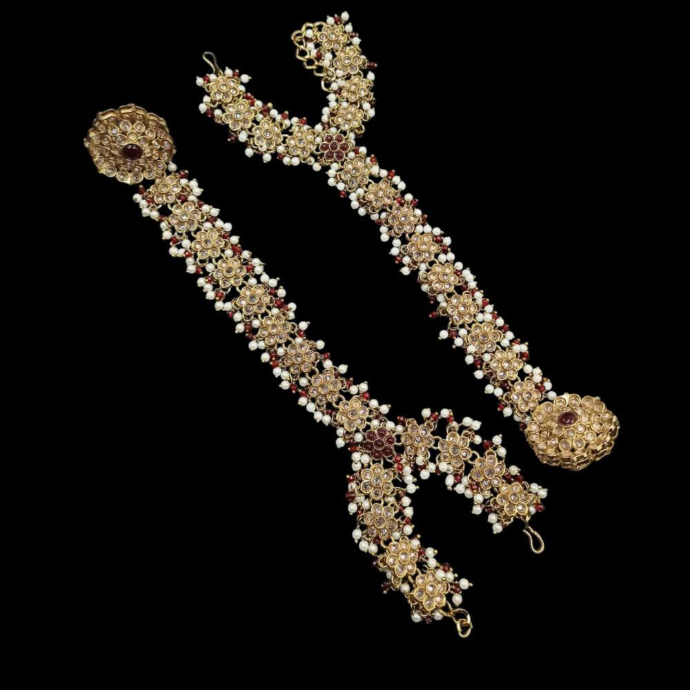 NAFJ Gold Plated Crystal Stone Hand Harness