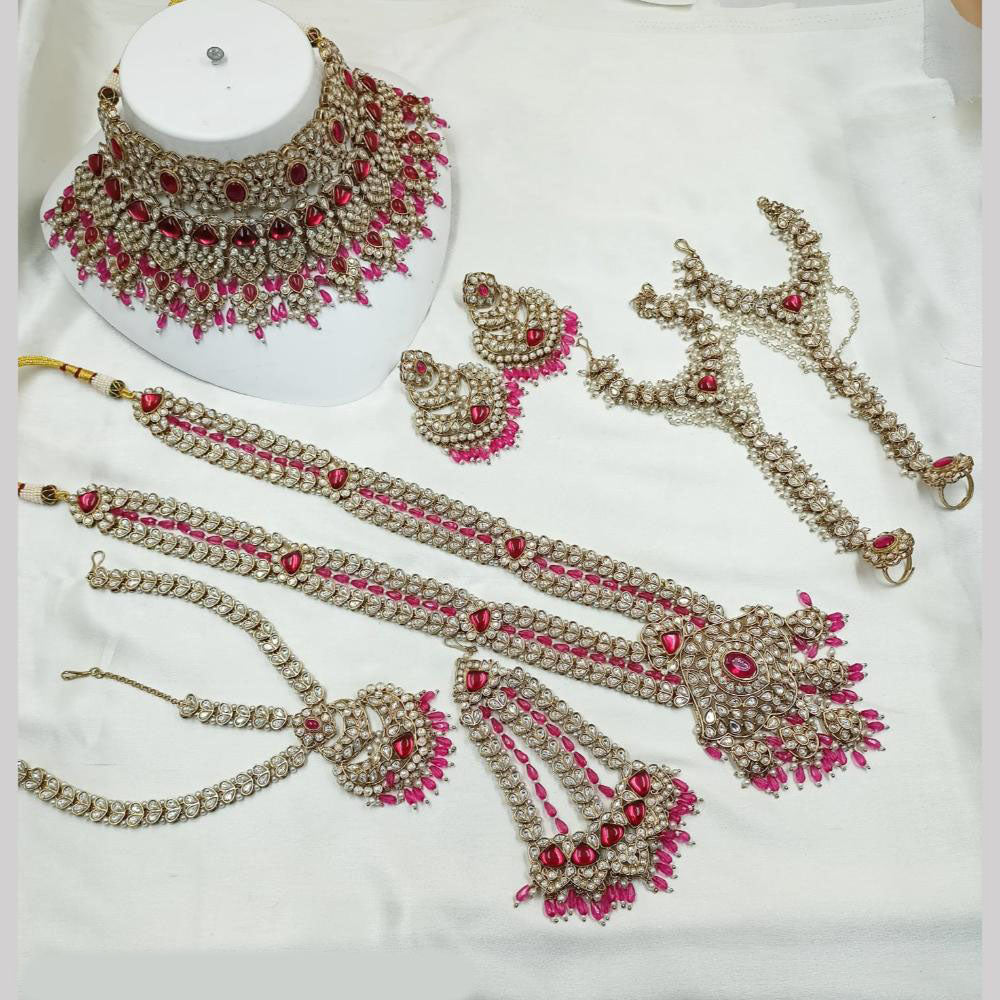 NAFJ Gold Plated Crystal Stone Bridal Set