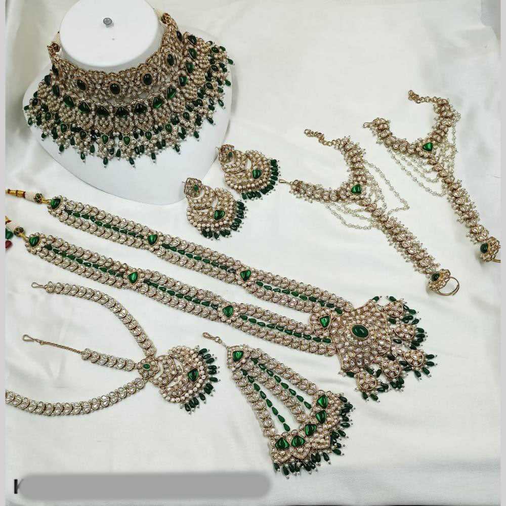 NAFJ Gold Plated Crystal Stone Bridal Set