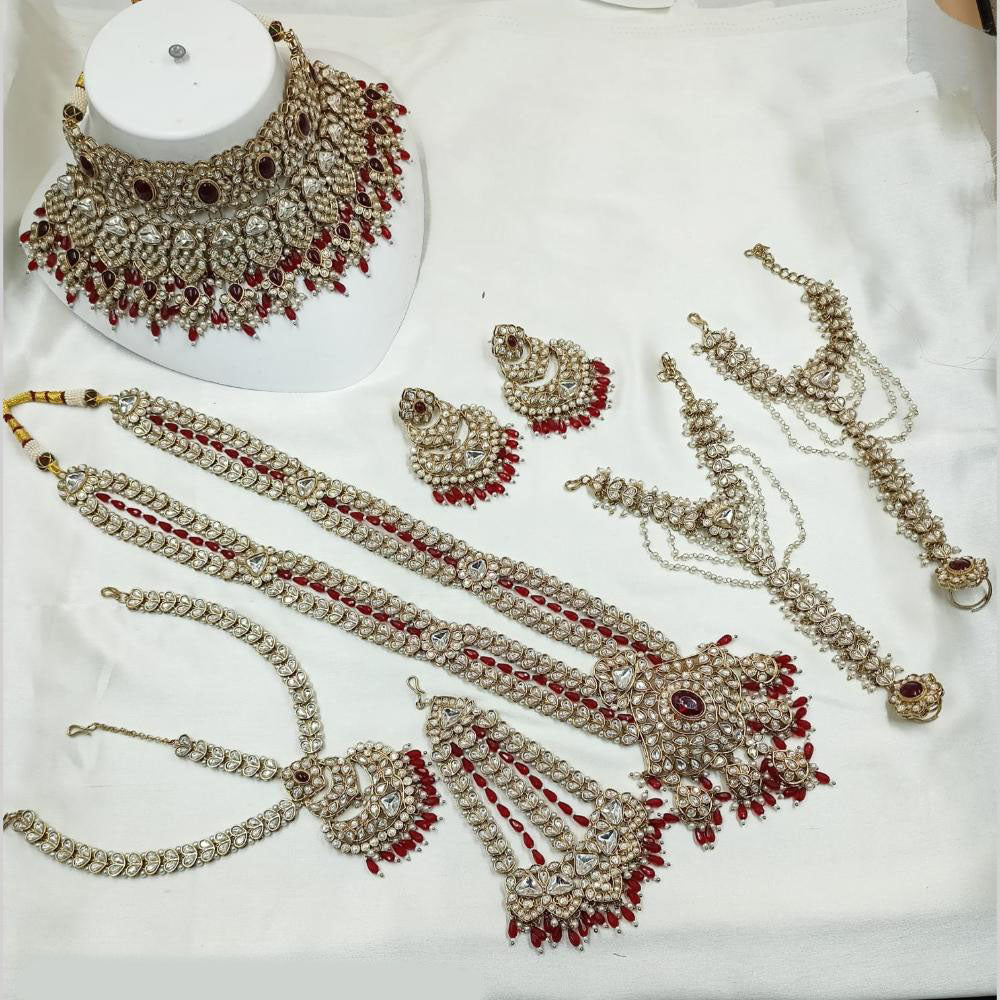 NAFJ Gold Plated Crystal Stone Bridal Set