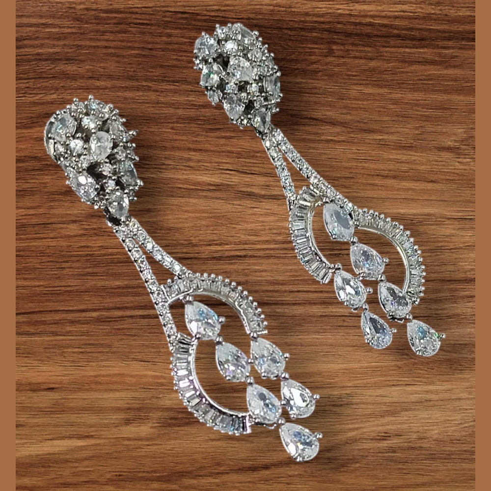NAFJ Silver Plated American Diamond Dangler Earrings – JewelEMarket
