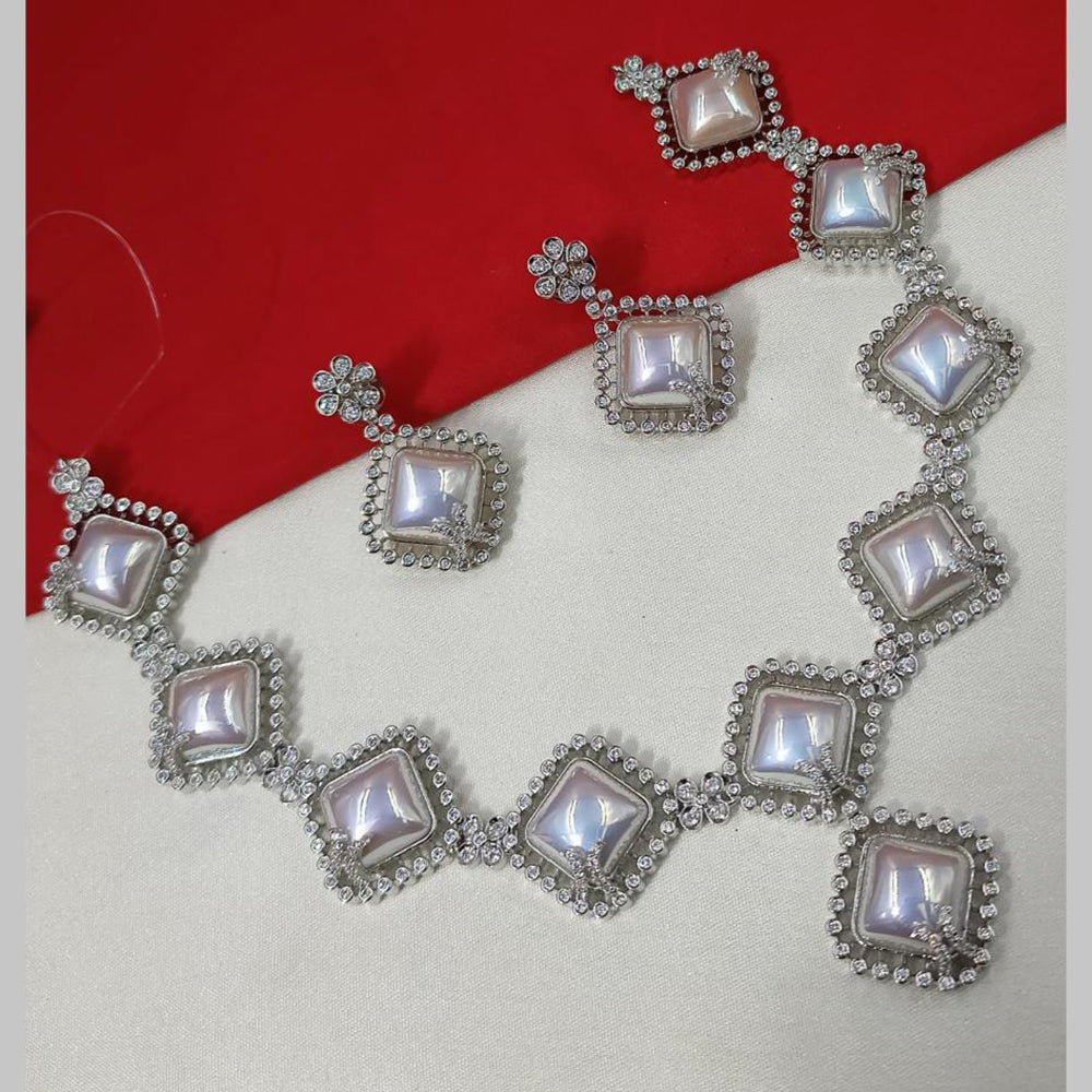 NAFJ Silver Plated Austrian Stone Necklace Set