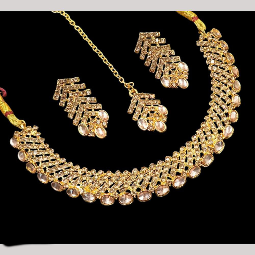 NAFJ Gold Plated Austrain Stone Necklace Set
