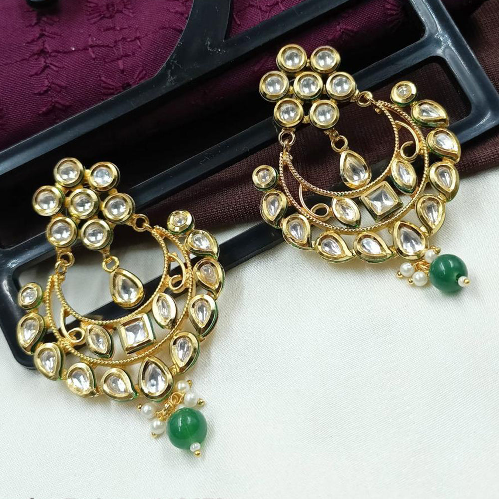 NAFJ Designer Kundan Pearl Beads Dangler Earrings for Women