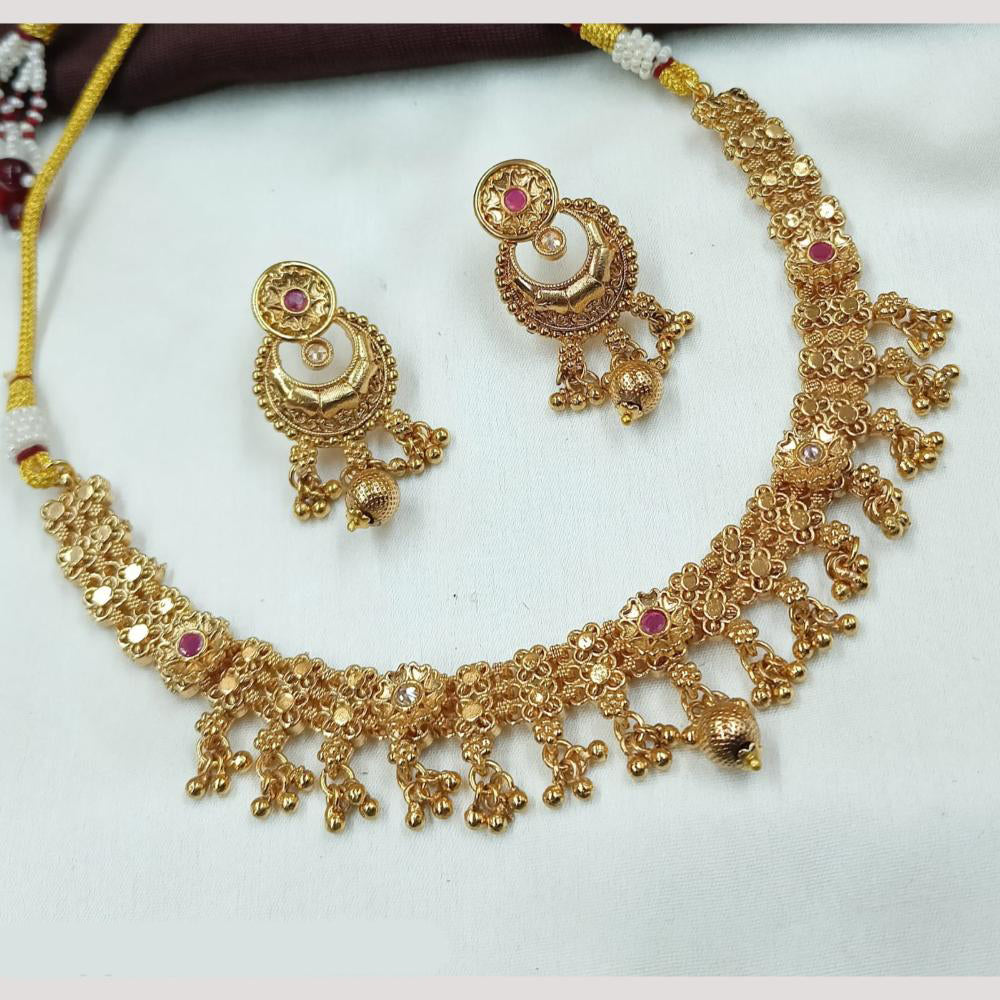NAFJ Elegant Crystal Beads & Pearl Designer Necklace Set