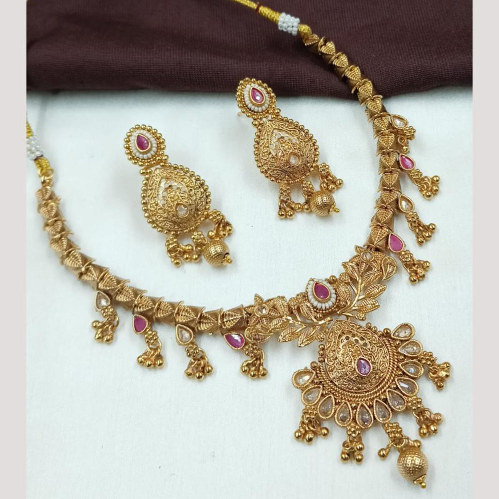 NAFJ Elegant Crystal Beads & Pearl Designer Necklace Set