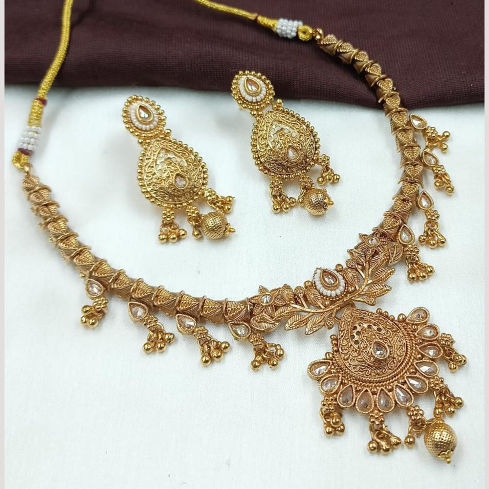 NAFJ Elegant Crystal Beads & Pearl Designer Necklace Set