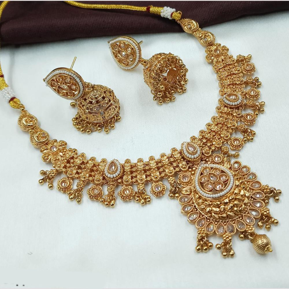NAFJ Elegant Crystal Beads & Pearl Designer Necklace Set