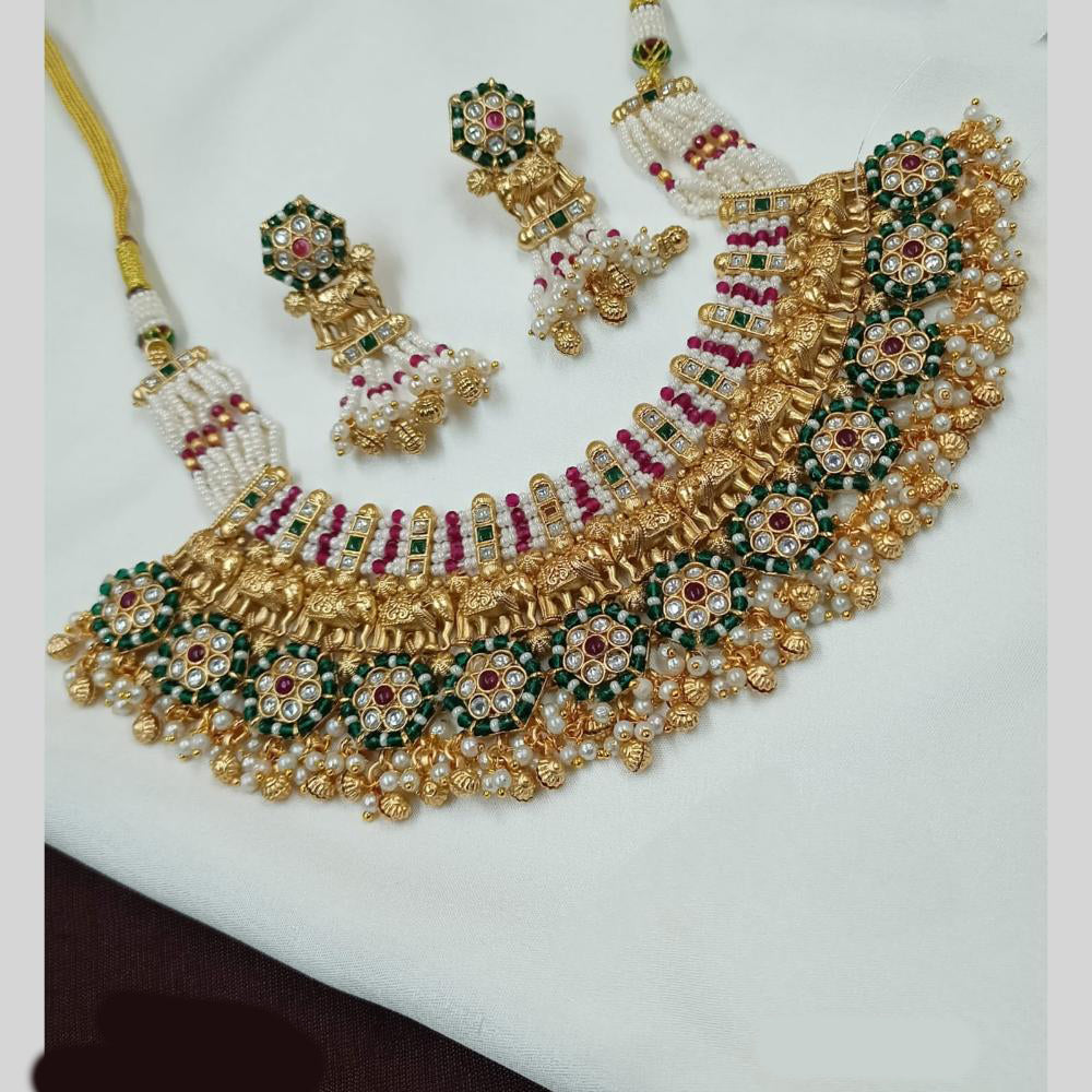 NAFJ Pota Stone And Pearl Necklace Set